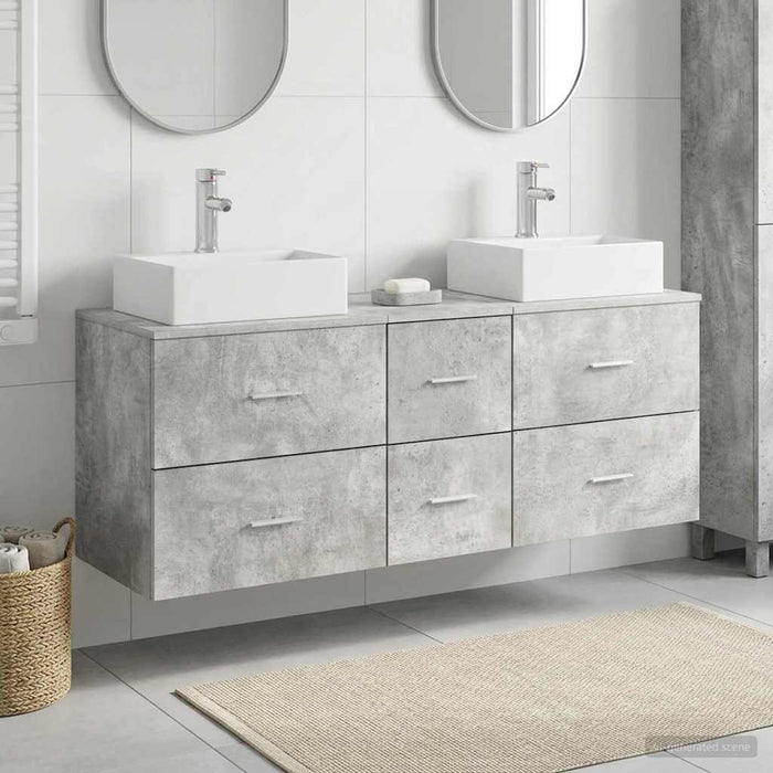 Set dulap baie 3 buc. Gri Beton 49,5 x 41 x 62,5 cm WALTI