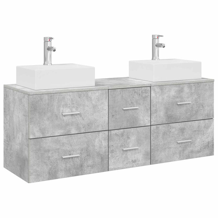 Set dulap baie 3 buc. Gri Beton 49,5 x 41 x 62,5 cm WALTI