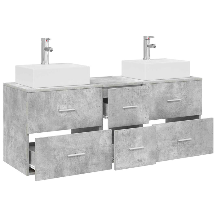 Set dulap baie 3 buc. Gri Beton 49,5 x 41 x 62,5 cm WALTI