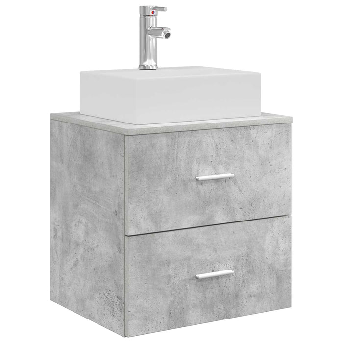 Set dulap baie 3 buc. Gri Beton 49,5 x 41 x 62,5 cm WALTI