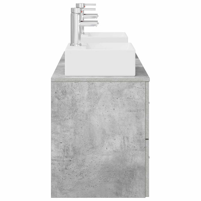 Set dulap baie 3 buc. Gri Beton 49,5 x 41 x 62,5 cm WALTI