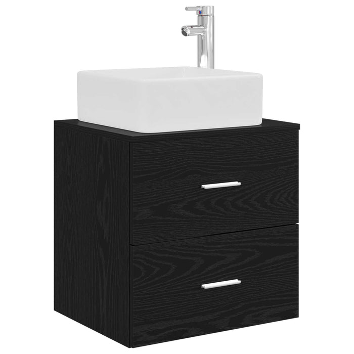 Set dulap baie 3 buc. Negru 53 x 34,5 x 63 cm Lemn prelucrat WALTI