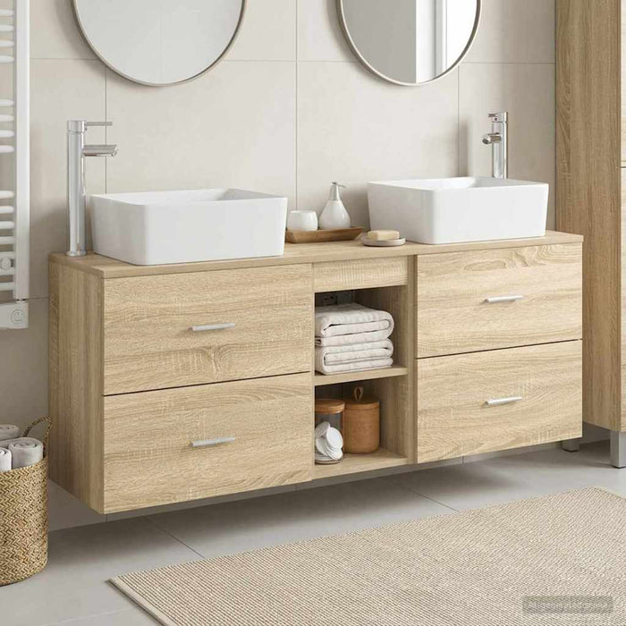 Set dulap baie 3 buc. Stejar Sonoma 53 x 34,5 x 63 cm WALTI