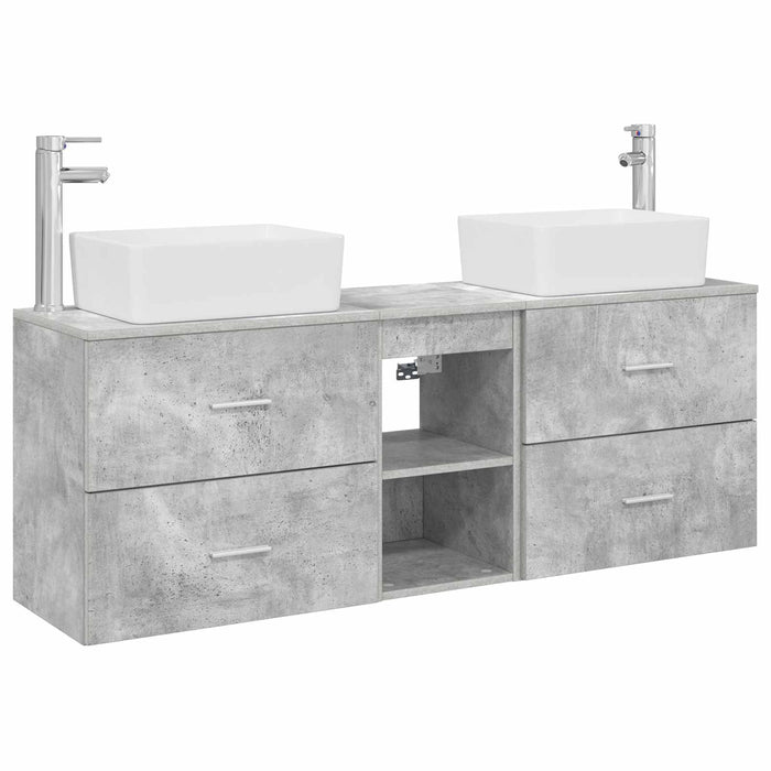 Set dulap baie 3 buc. Gri Beton 53 x 34,5 x 63 cm WALTI