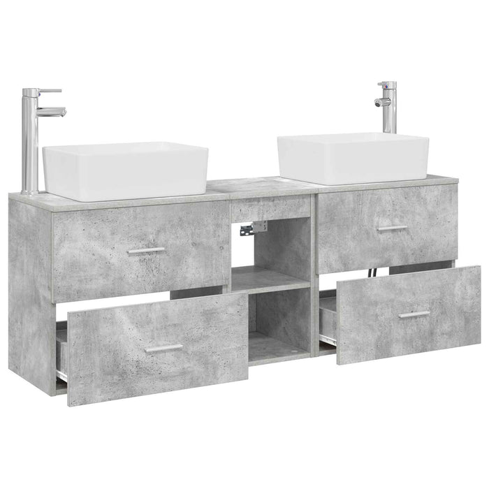 Set dulap baie 3 buc. Gri Beton 53 x 34,5 x 63 cm WALTI