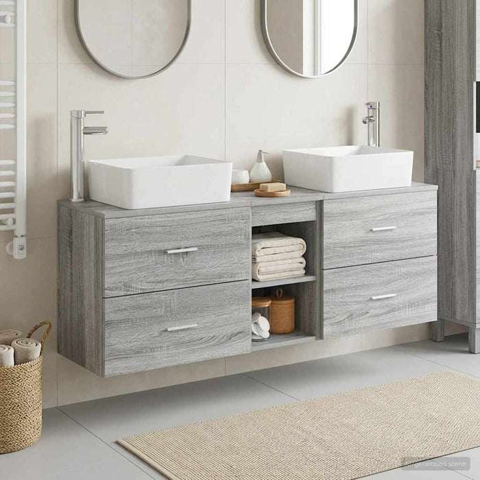 Set dulap baie 3 buc. Sonoma gri 53 x 34,5 x 63 cm WALTI