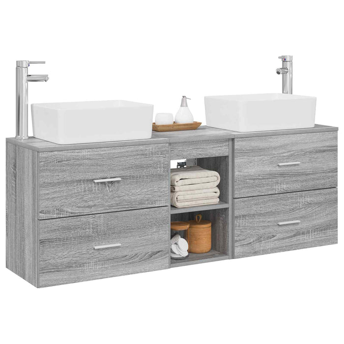 Set dulap baie 3 buc. Sonoma gri 53 x 34,5 x 63 cm WALTI