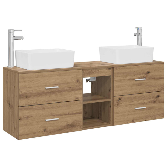 Set dulap baie 3 buc. Stejar Artizanal 53 x 34,5 x 63 cm WALTI
