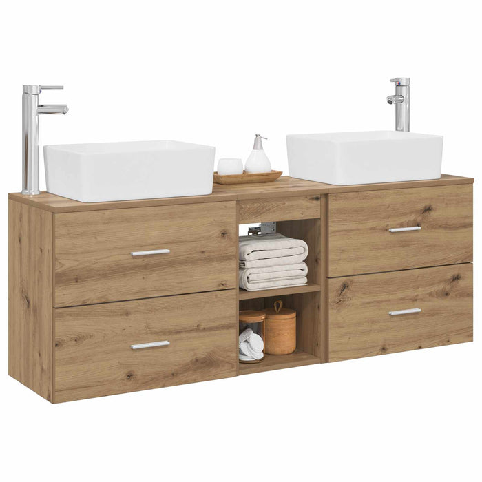 Set dulap baie 3 buc. Stejar Artizanal 53 x 34,5 x 63 cm WALTI