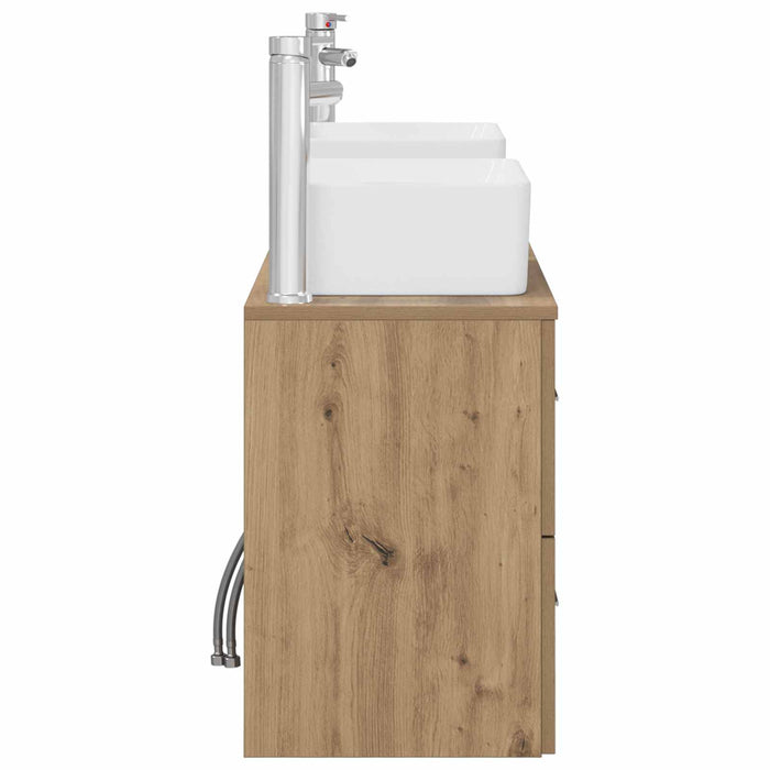 Set dulap baie 3 buc. Stejar Artizanal 53 x 34,5 x 63 cm WALTI