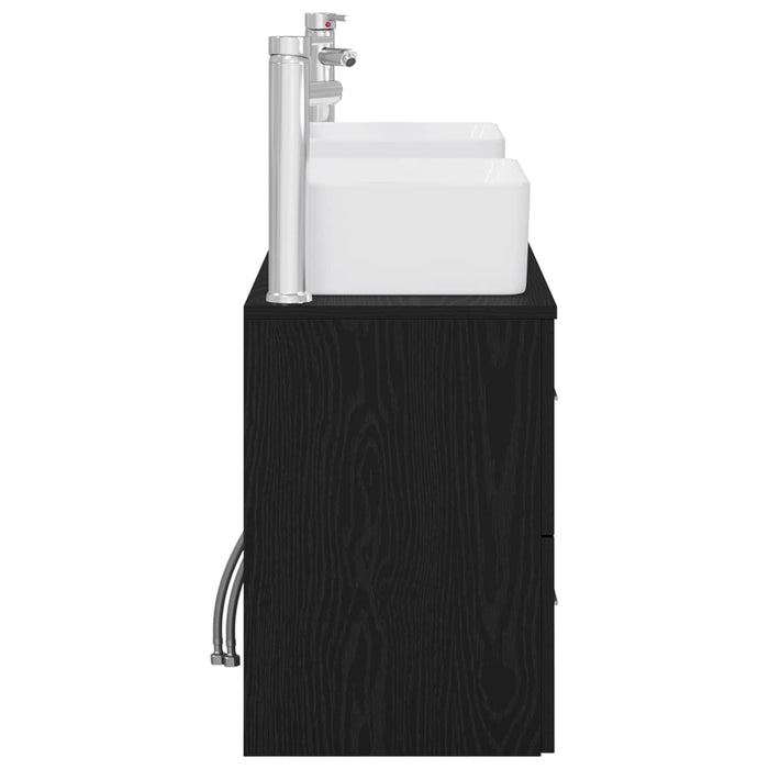 Set dulap baie 3 buc. Negru 53 x 34,5 x 63 cm Lemn prelucrat WALTI