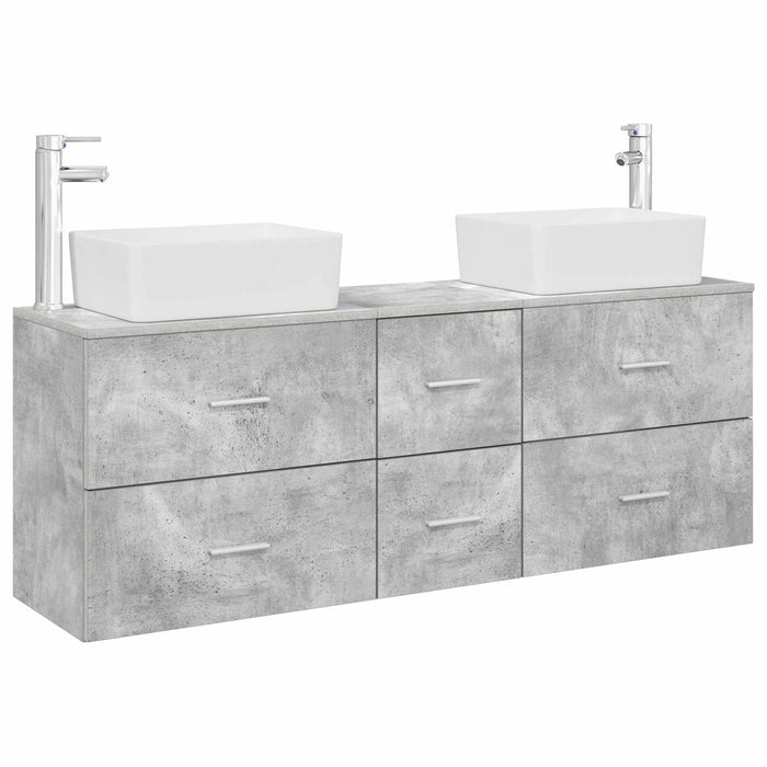 Set dulap baie 3 buc. Gri Beton 53 x 34,5 x 63 cm WALTI