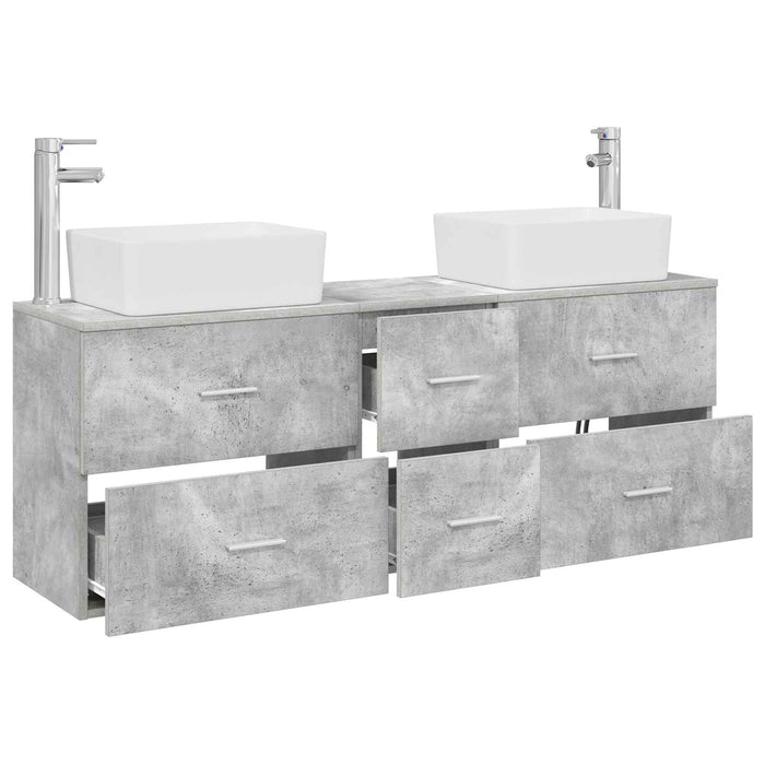 Set dulap baie 3 buc. Gri Beton 53 x 34,5 x 63 cm WALTI
