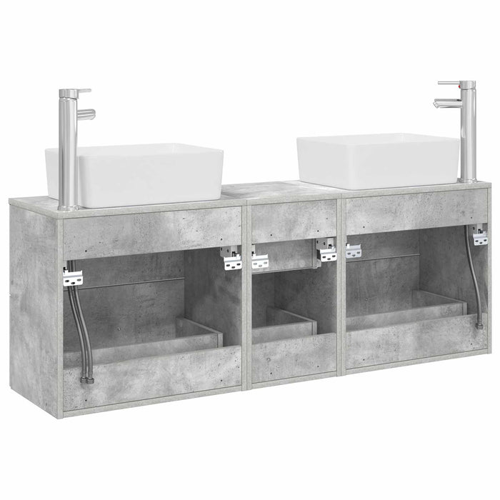Set dulap baie 3 buc. Gri Beton 53 x 34,5 x 63 cm WALTI