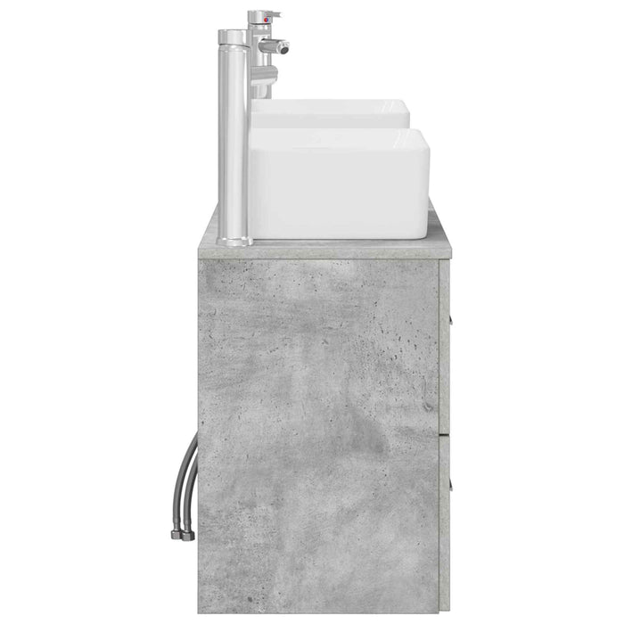 Set dulap baie 3 buc. Gri Beton 53 x 34,5 x 63 cm WALTI