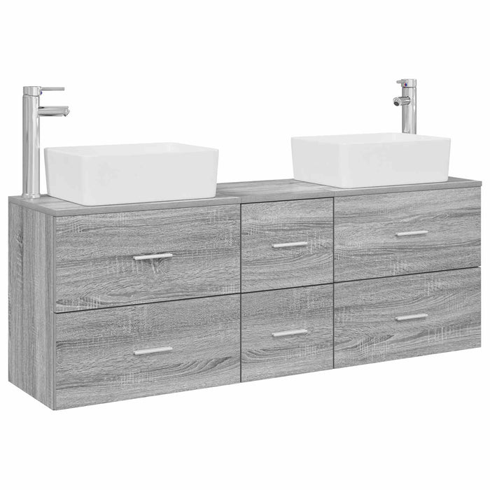 Set dulap baie 3 buc. Sonoma gri 53 x 34,5 x 63 cm WALTI