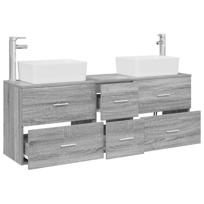 Set dulap baie 3 buc. Sonoma gri 53 x 34,5 x 63 cm WALTI