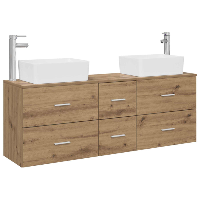 Set dulap baie 3 buc. Stejar Artizanal 53 x 34,5 x 63 cm WALTI