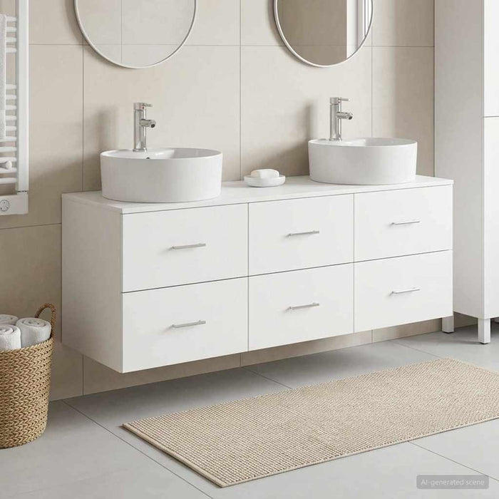 Set dulap baie 3 buc. Alb 62,5 x 44,5 x 50 cm Lemn prelucrat WALTI