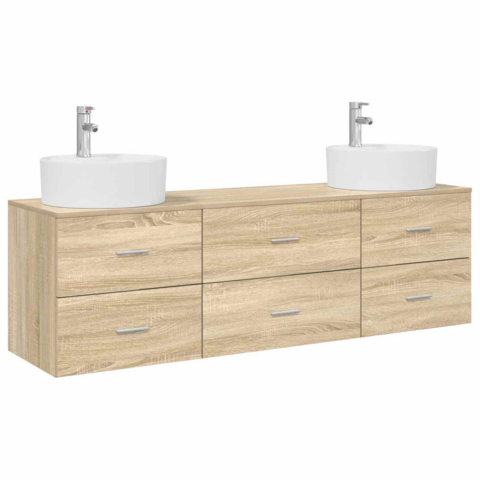 Set dulap baie 3 buc. Stejar Sonoma 62,5 x 44,5 x 50 cm WALTI
