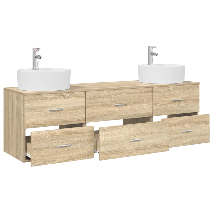Set dulap baie 3 buc. Stejar Sonoma 62,5 x 44,5 x 50 cm WALTI