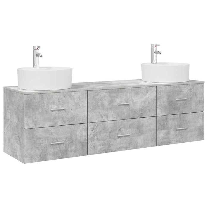 Set dulap baie 3 buc. Gri Beton 62,5 x 44,5 x 50 cm WALTI