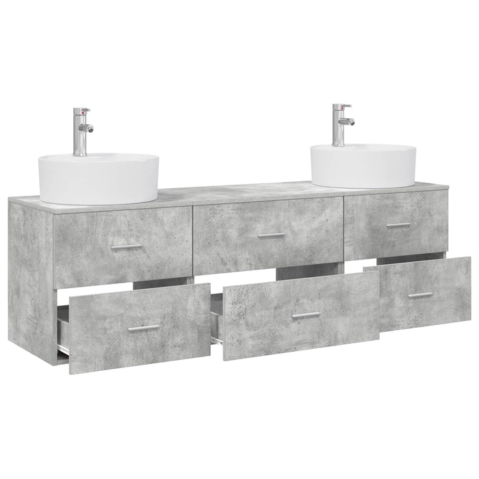 Set dulap baie 3 buc. Gri Beton 62,5 x 44,5 x 50 cm WALTI