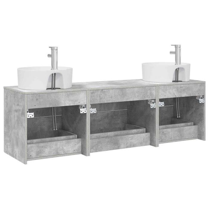 Set dulap baie 3 buc. Gri Beton 62,5 x 44,5 x 50 cm WALTI
