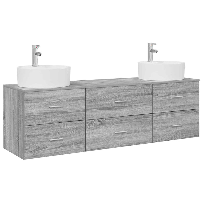 Set dulap baie 3 buc. Sonoma gri 62,5 x 44,5 x 50 cm WALTI