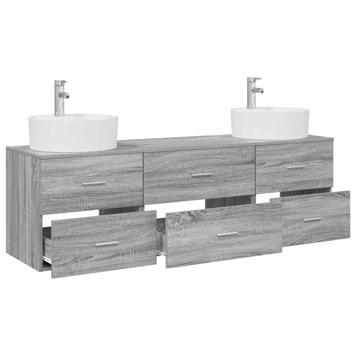 Set dulap baie 3 buc. Sonoma gri 62,5 x 44,5 x 50 cm WALTI