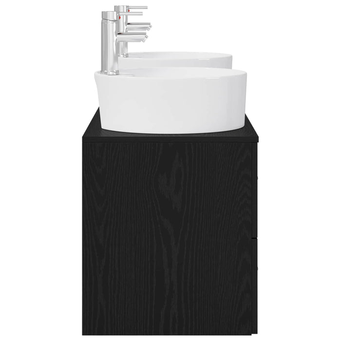 Set dulap baie 3 buc. Negru 49,5 x 44,5 x 65 cm Lemn prelucrat WALTI