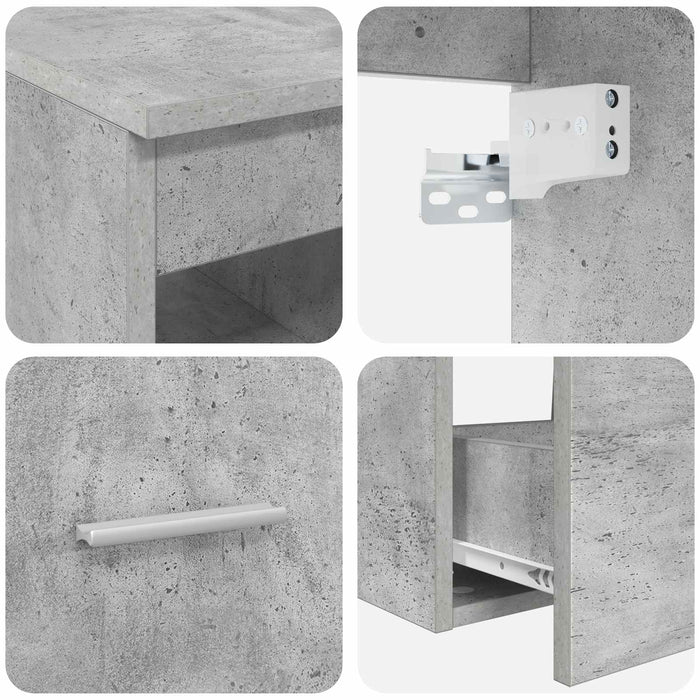 Set dulap baie 3 buc. Gri Beton 49,5 x 44,5 x 65 cm WALTI