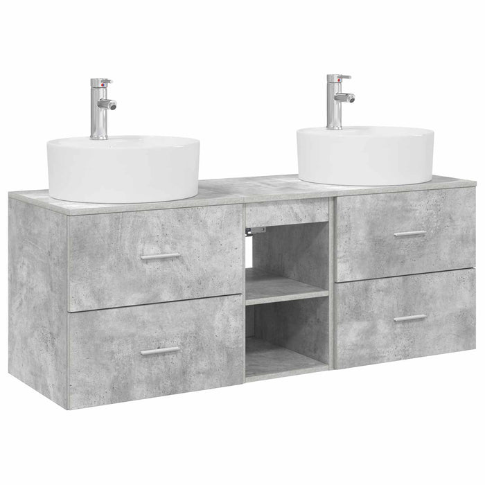 Set dulap baie 3 buc. Gri Beton 49,5 x 44,5 x 65 cm WALTI