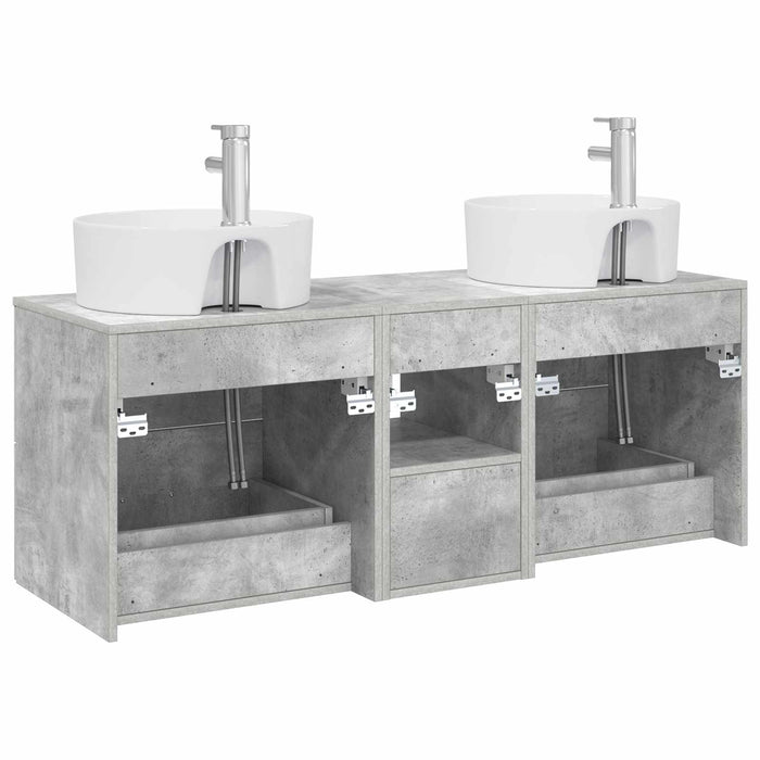 Set dulap baie 3 buc. Gri Beton 49,5 x 44,5 x 65 cm WALTI