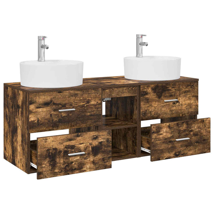 Set dulap baie 3 buc. Stejar fumuriu 49,5 x 44,5 x 65 cm WALTI
