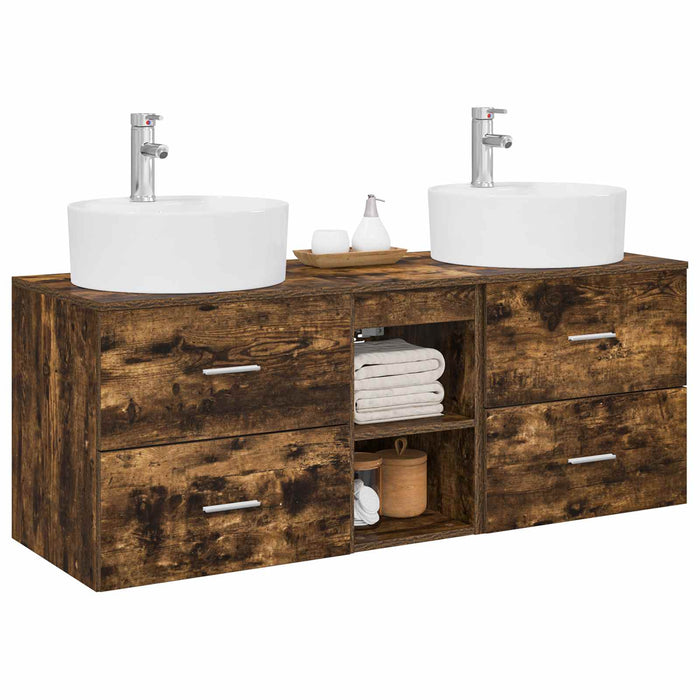 Set dulap baie 3 buc. Stejar fumuriu 49,5 x 44,5 x 65 cm WALTI