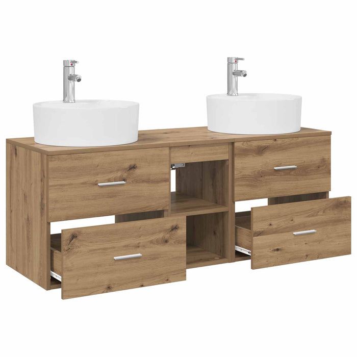 Set dulap baie 3 buc. Stejar Artizanal 49,5 x 44,5 x 65 cm WALTI