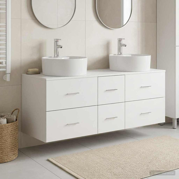 Set de mobilier pentru baie 3 buc. Alb 49,5 x 44,5 x 65 cm WALTI