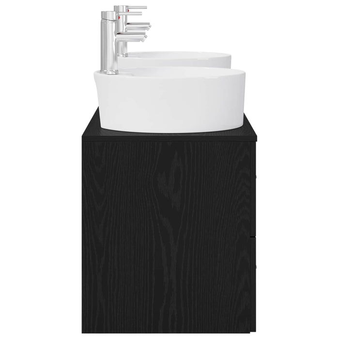 Set de mobilier pentru baie 3 buc. Negru 49,5 x 44,5 x 65 cm WALTI