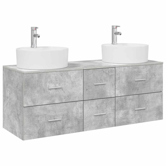 Set de mobilier pentru baie 3 buc. Gri Beton WALTI