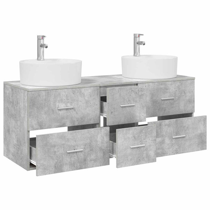 Set de mobilier pentru baie 3 buc. Gri Beton WALTI