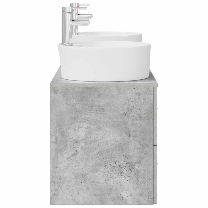 Set de mobilier pentru baie 3 buc. Gri Beton WALTI