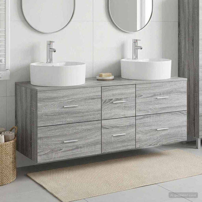 Set de mobilier pentru baie 3 buc. Sonoma gri WALTI
