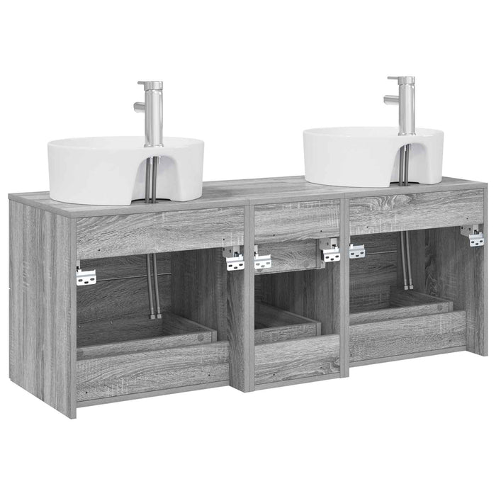 Set de mobilier pentru baie 3 buc. Sonoma gri WALTI