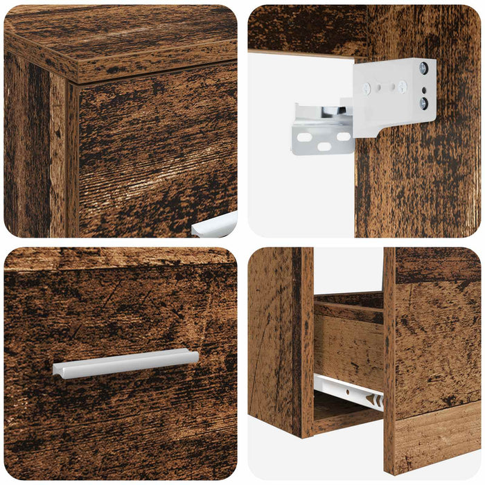 Set de mobilier pentru baie 3 buc. Lemn vechi WALTI