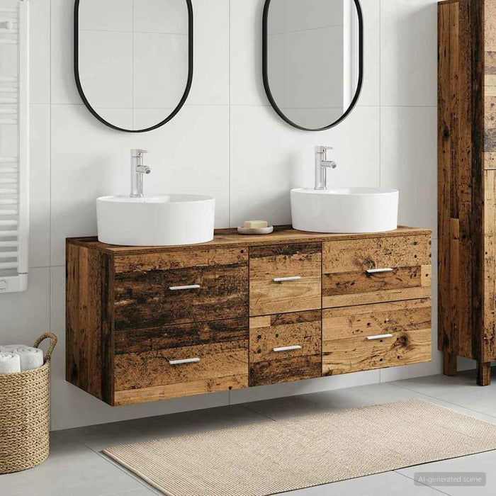Set de mobilier pentru baie 3 buc. Lemn vechi WALTI