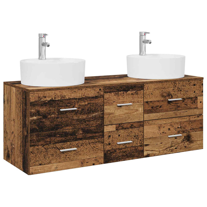 Set de mobilier pentru baie 3 buc. Lemn vechi WALTI
