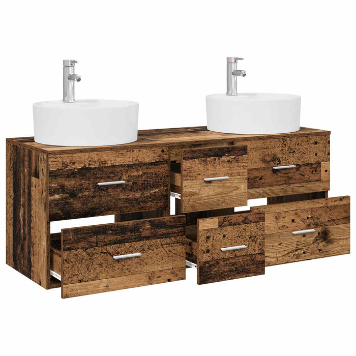 Set de mobilier pentru baie 3 buc. Lemn vechi WALTI