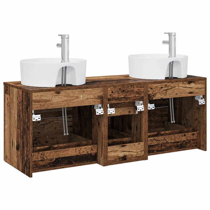 Set de mobilier pentru baie 3 buc. Lemn vechi WALTI