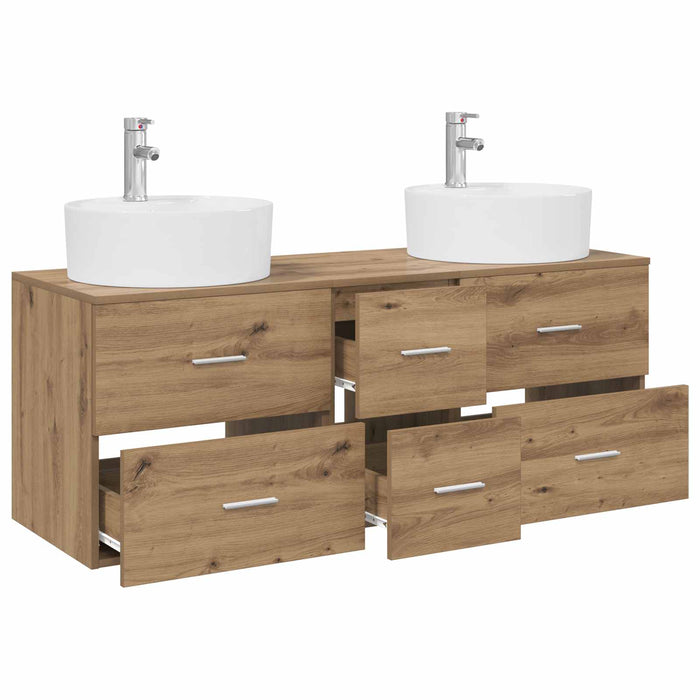 Set de mobilier pentru baie 3 buc. Stejar Artizanal WALTI